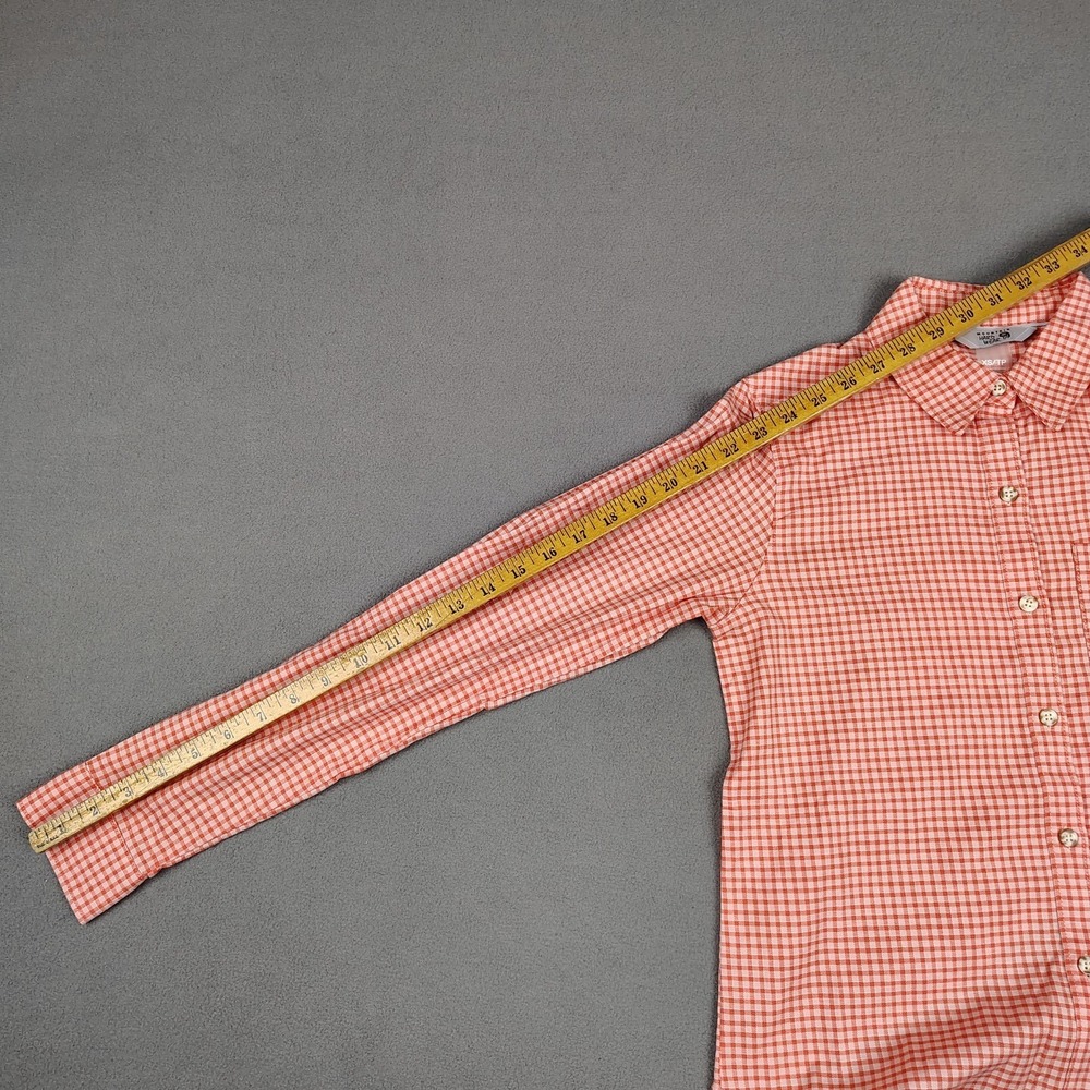 New Mountain Hardware Hiking Long Sleeve Shirt Women XS Coral Gingham Check $85 - Picture 6 of 11